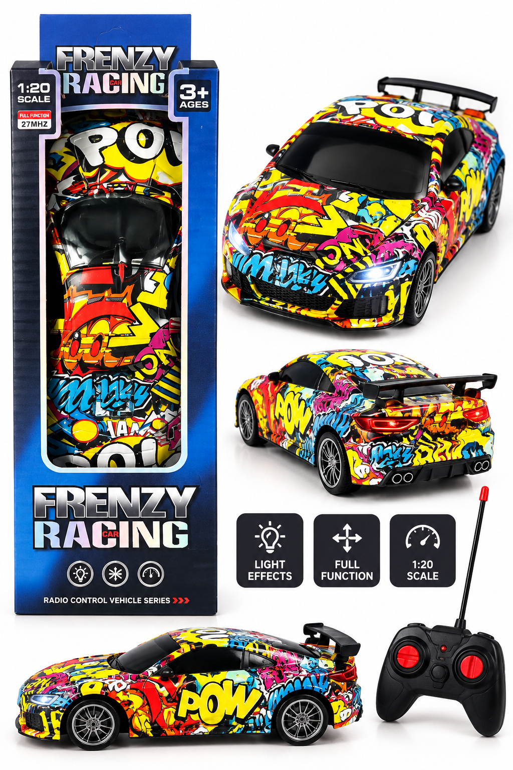 Frenzy Racing Remote Control Sports Car – 1:20 Scale | Graffiti Design | Ages 3+