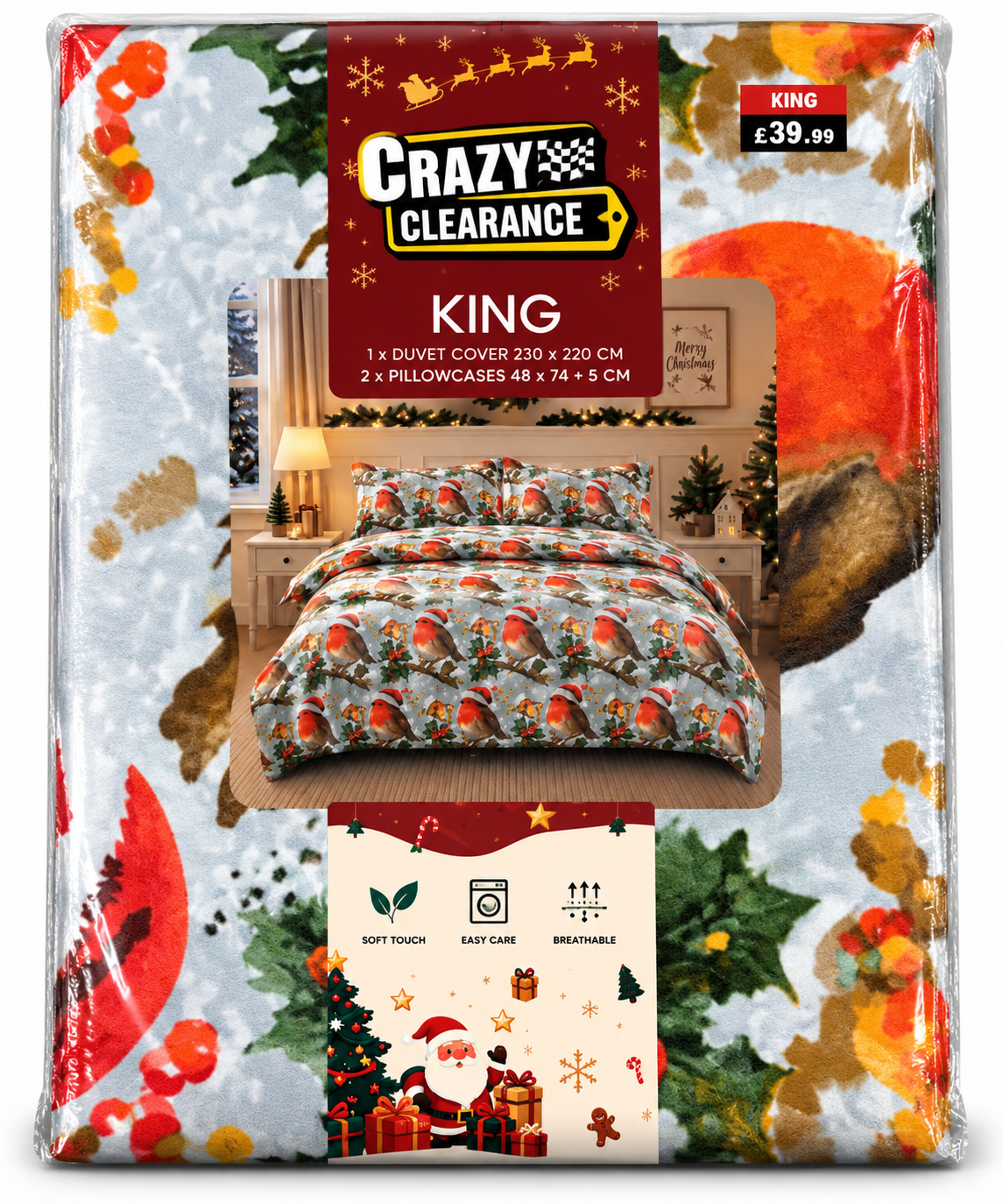 Christmas Duvets,Single,Double & King Size Duvet Cover Set – 3 Piece| 11 Different Designs