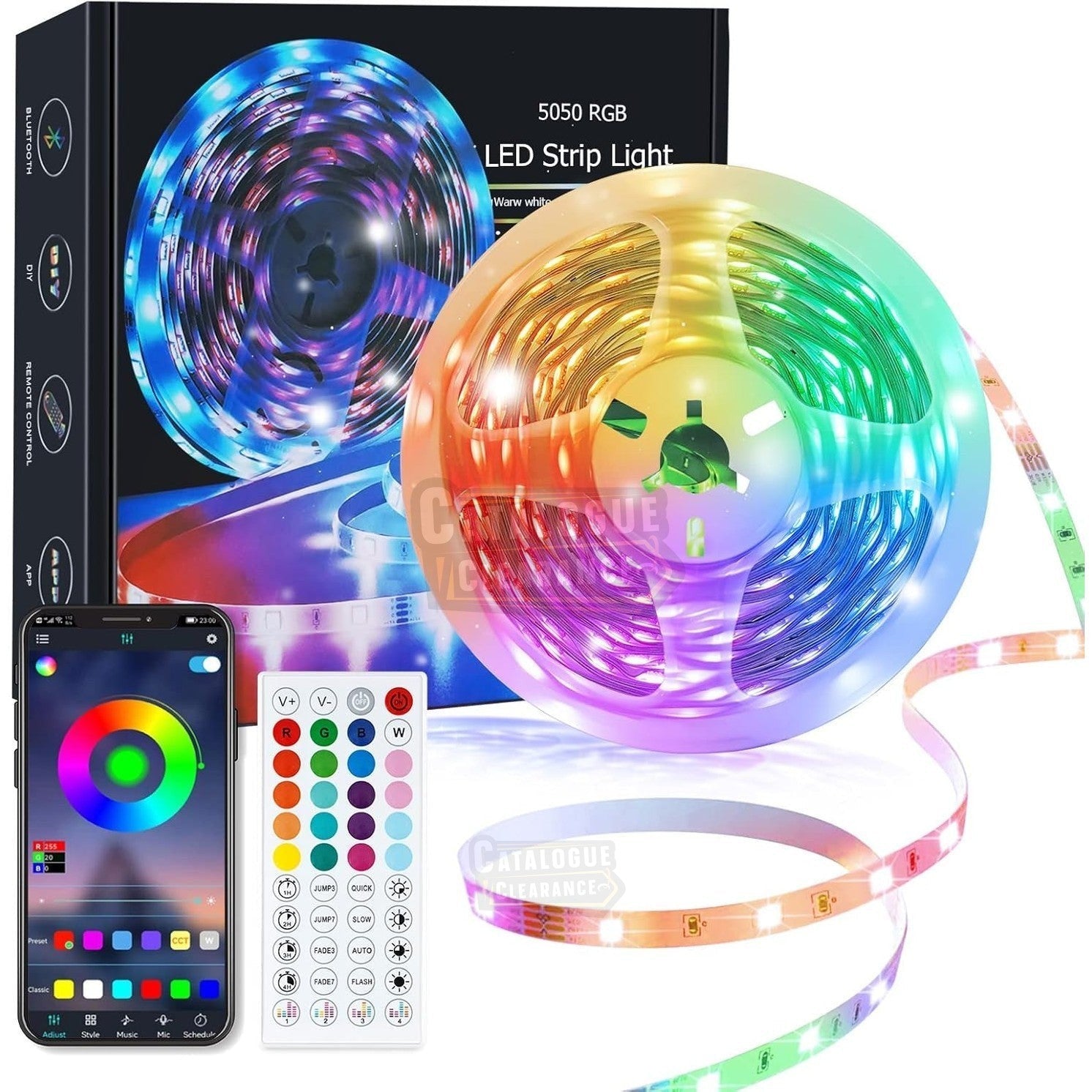 5m LED Strip Lights with Music Sync & Smart App Control – RGB Color Changing Lights for Bedroom & Home Decoration