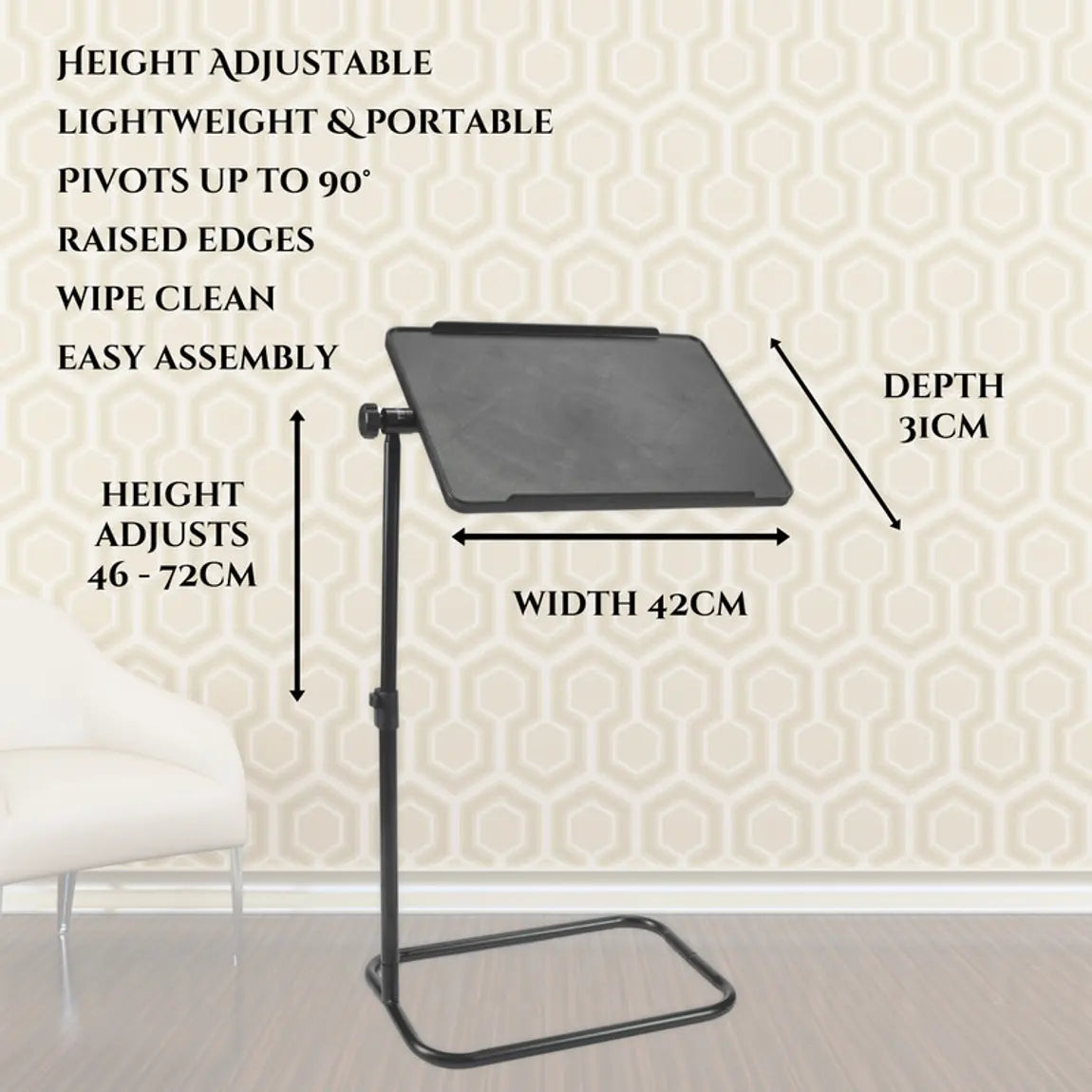 Greenhurst Adjustable Swivel Table – Height Adjustable Pivot Side Table for Sofa & Bed - 4441