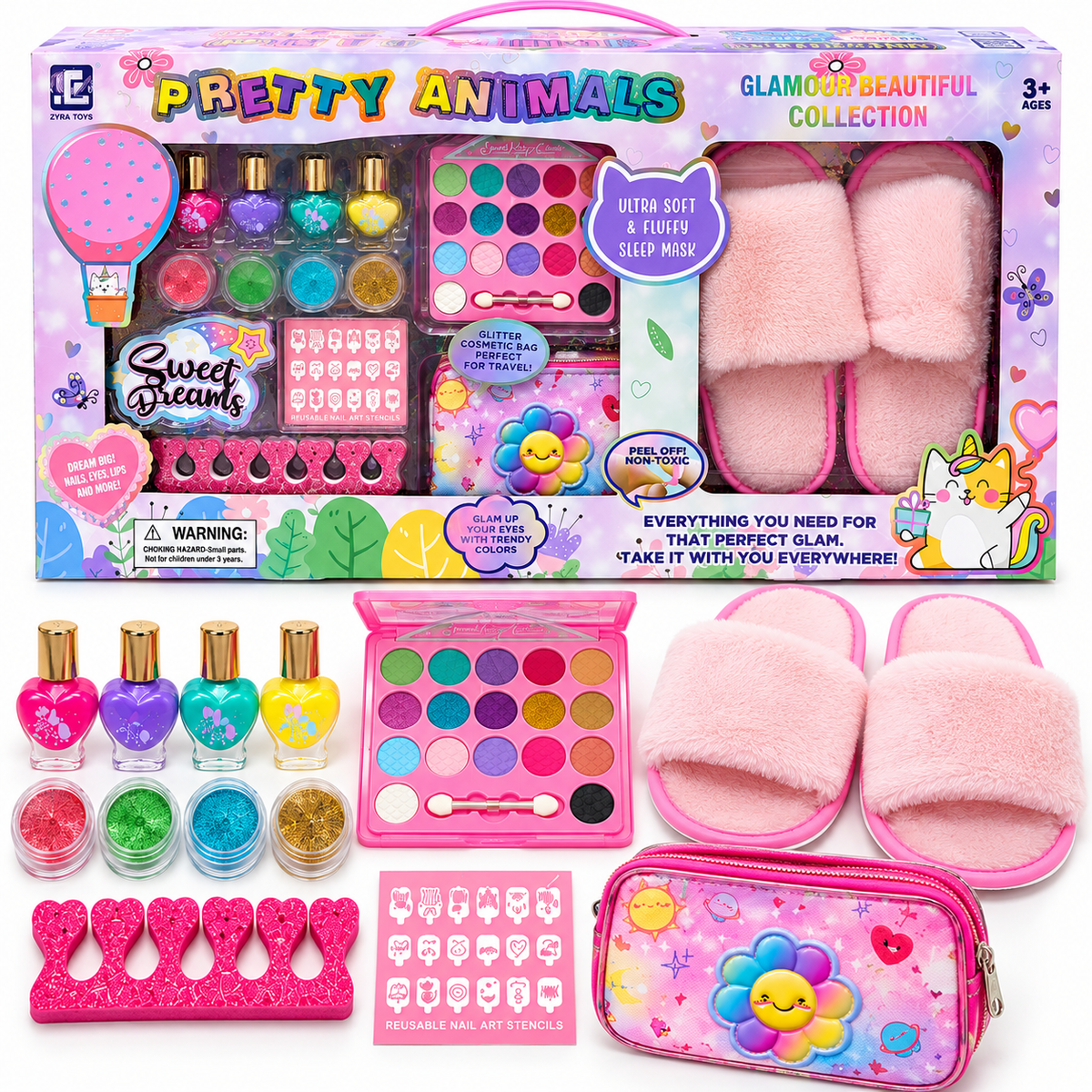 Pretty Animals Glamour Beauty Collection – Kids’ Makeup, Nail Art & Pamper Gift Set