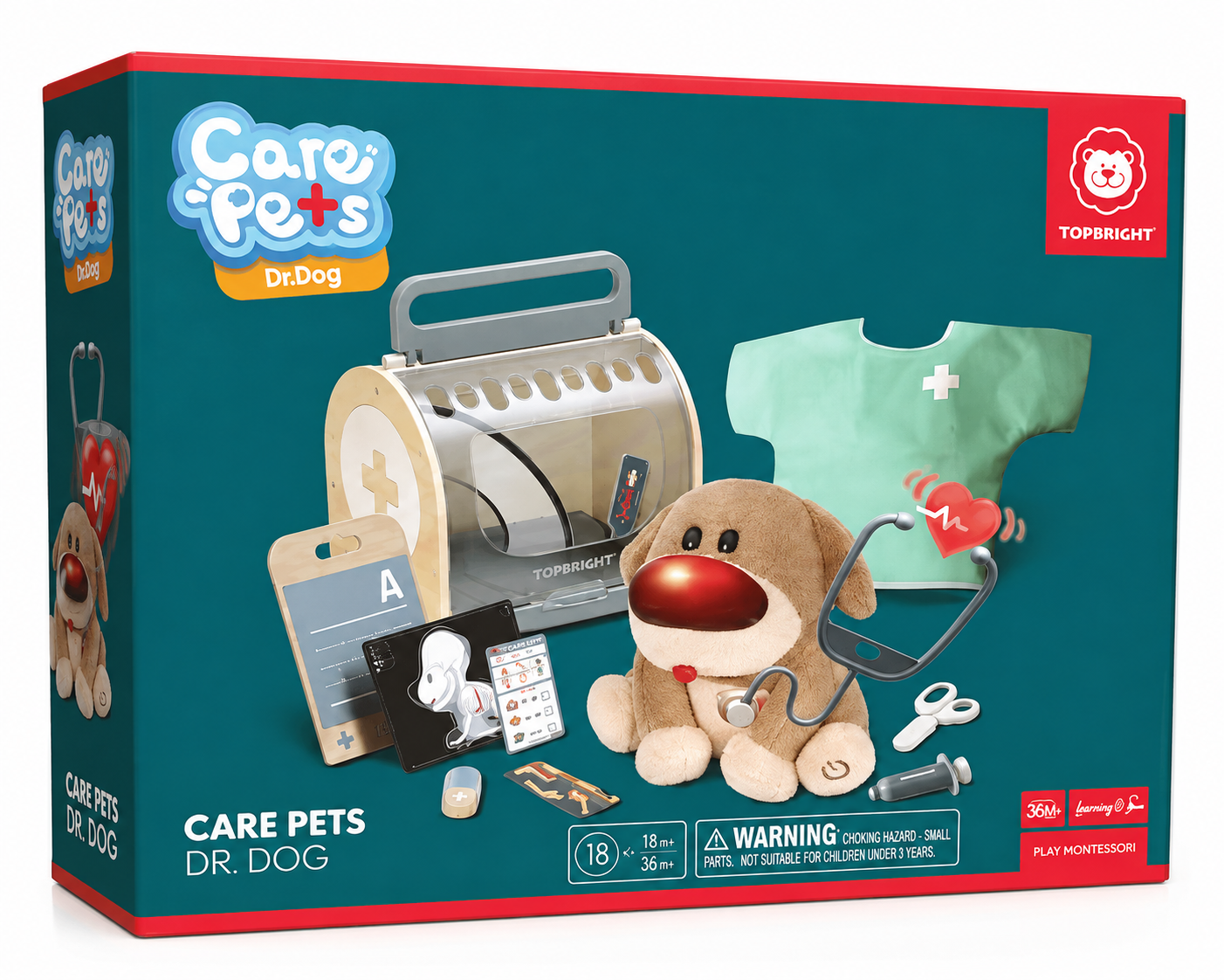 TOPBRIGHT Care Pets Dr. Dog – Interactive Vet Role Play Set with Plush Dog & Accessories