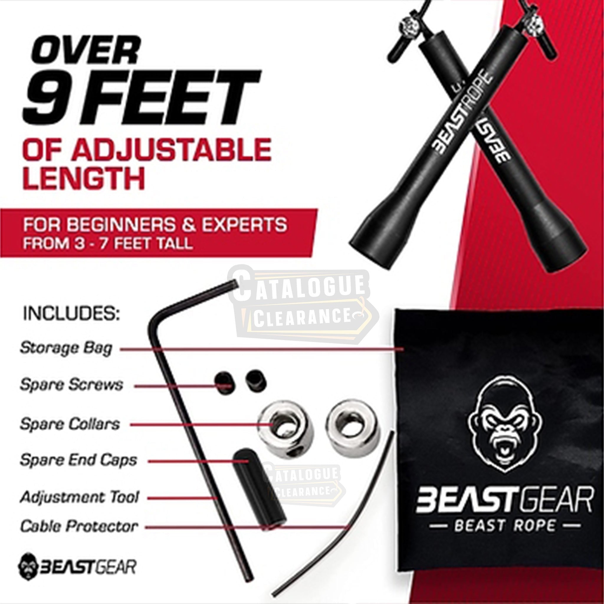 Bulk Deal - Beast Gear Speed Skipping Rope – Adjustable Fitness Jump Rope (100 Pieces Box)
