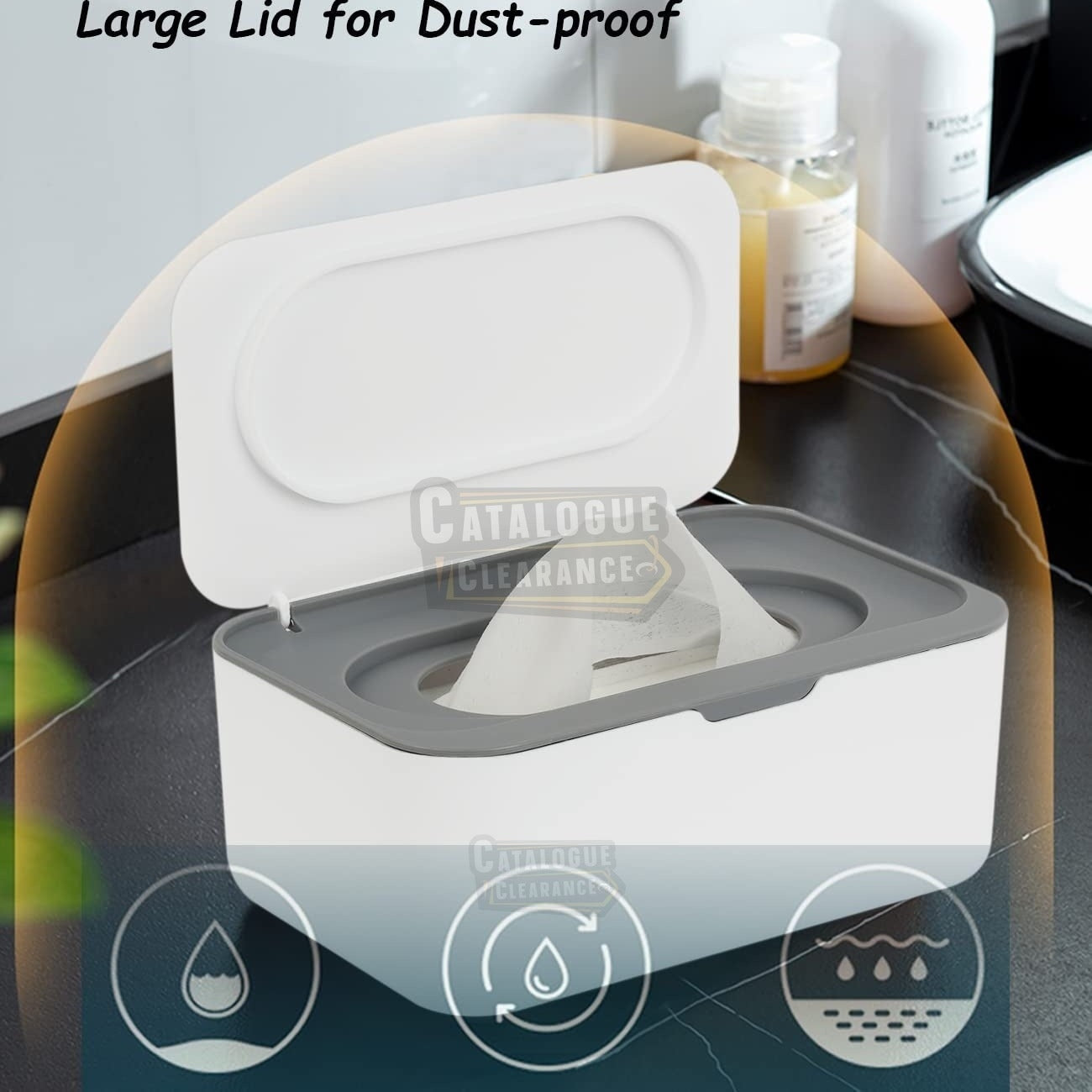 Seposeve Refillable Wipe Dispenser – One-Handed, Non-Slip, Keeps Wipes Fresh
