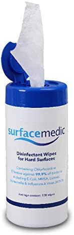 12x SurfaceMedic Antibacterial Disinfectant Wipes – 100 Alcohol Cleaning Wipes for Hard Surfaces & Equipment