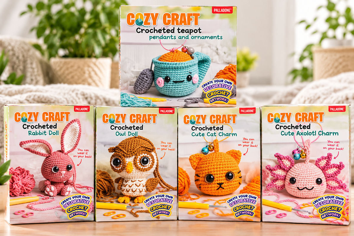 Cozy Craft DIY Crochet Kit – Cute Animal & Teapot Collection | 5 Designs to choose from
