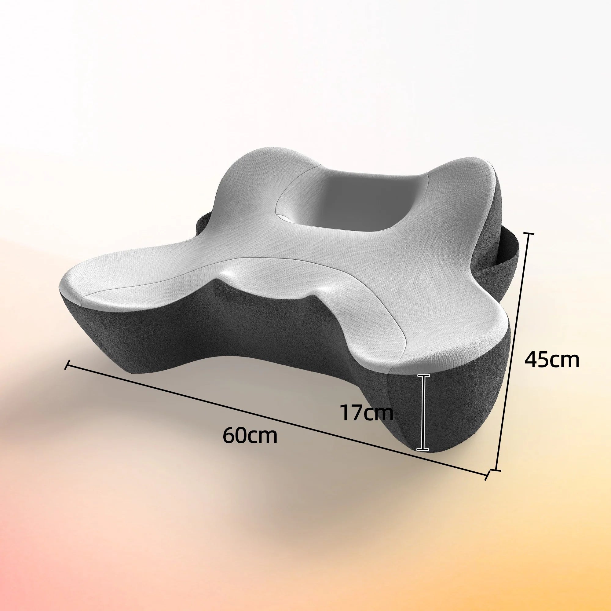 Memory Foam Reading Pillow with Armrests & Pockets – Washable Bed Backrest