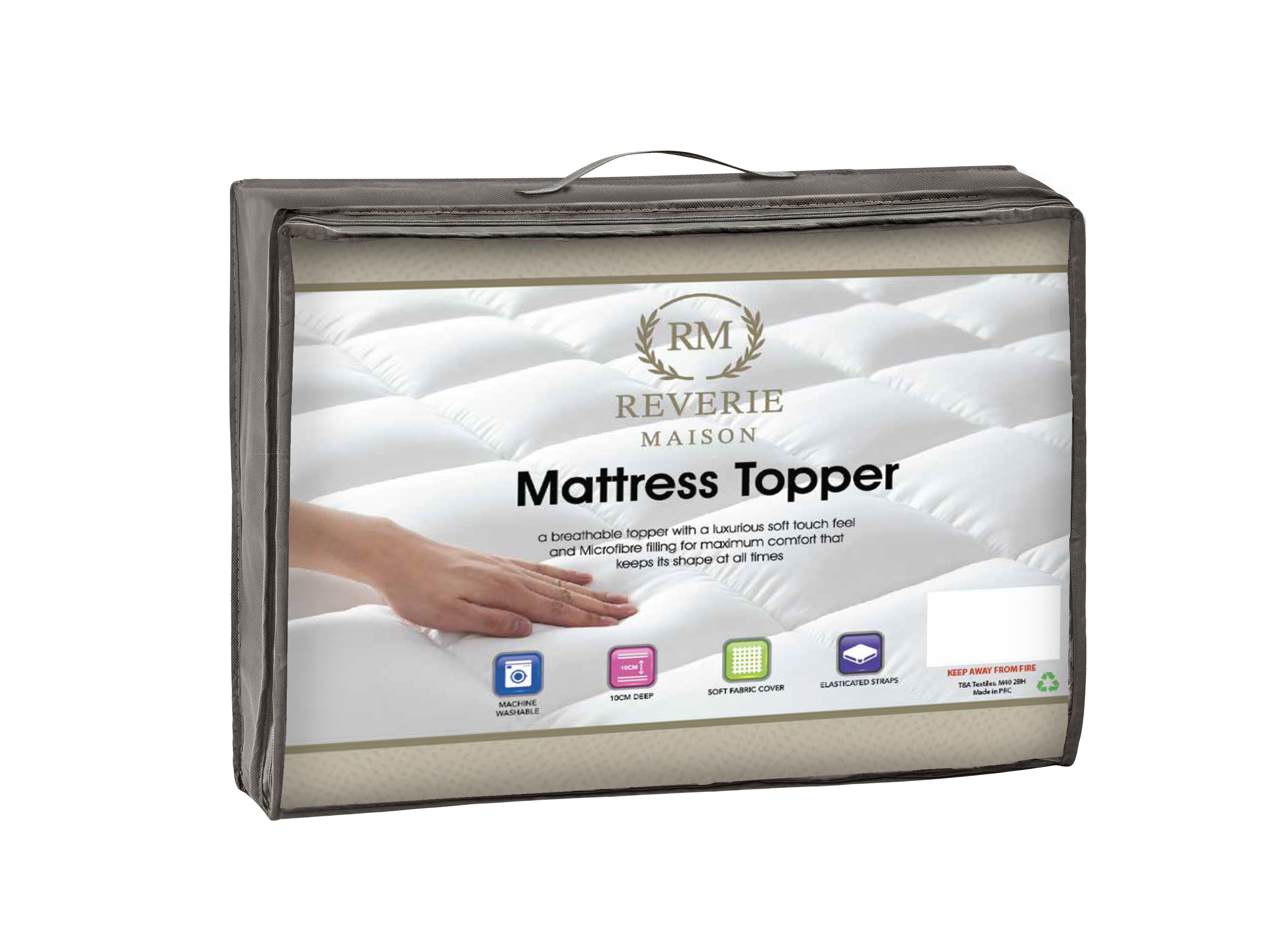 Reverie Maison Microfibre Mattress Topper – Soft Comfort Support