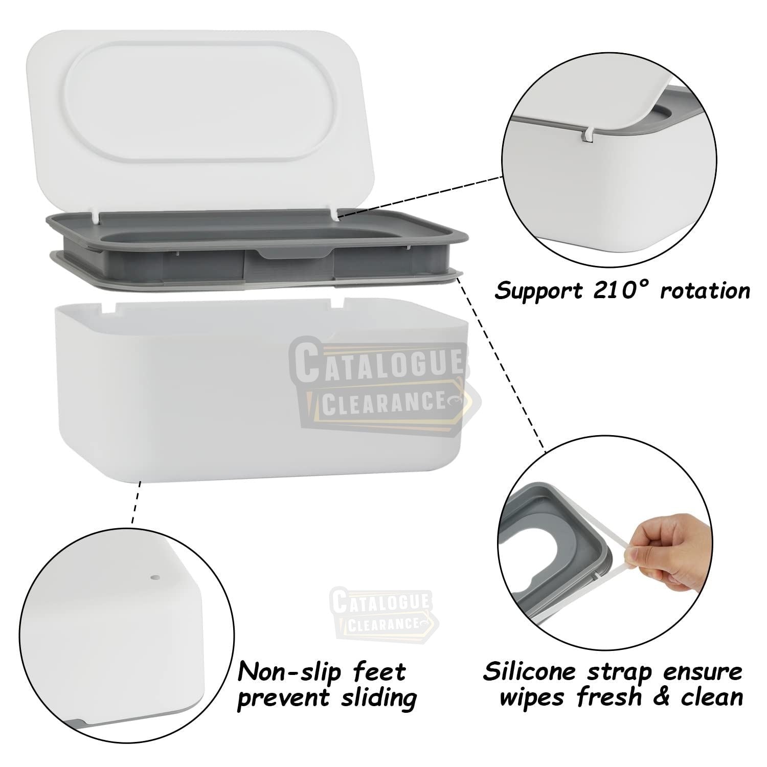 Seposeve Refillable Wipe Dispenser – One-Handed, Non-Slip, Keeps Wipes Fresh