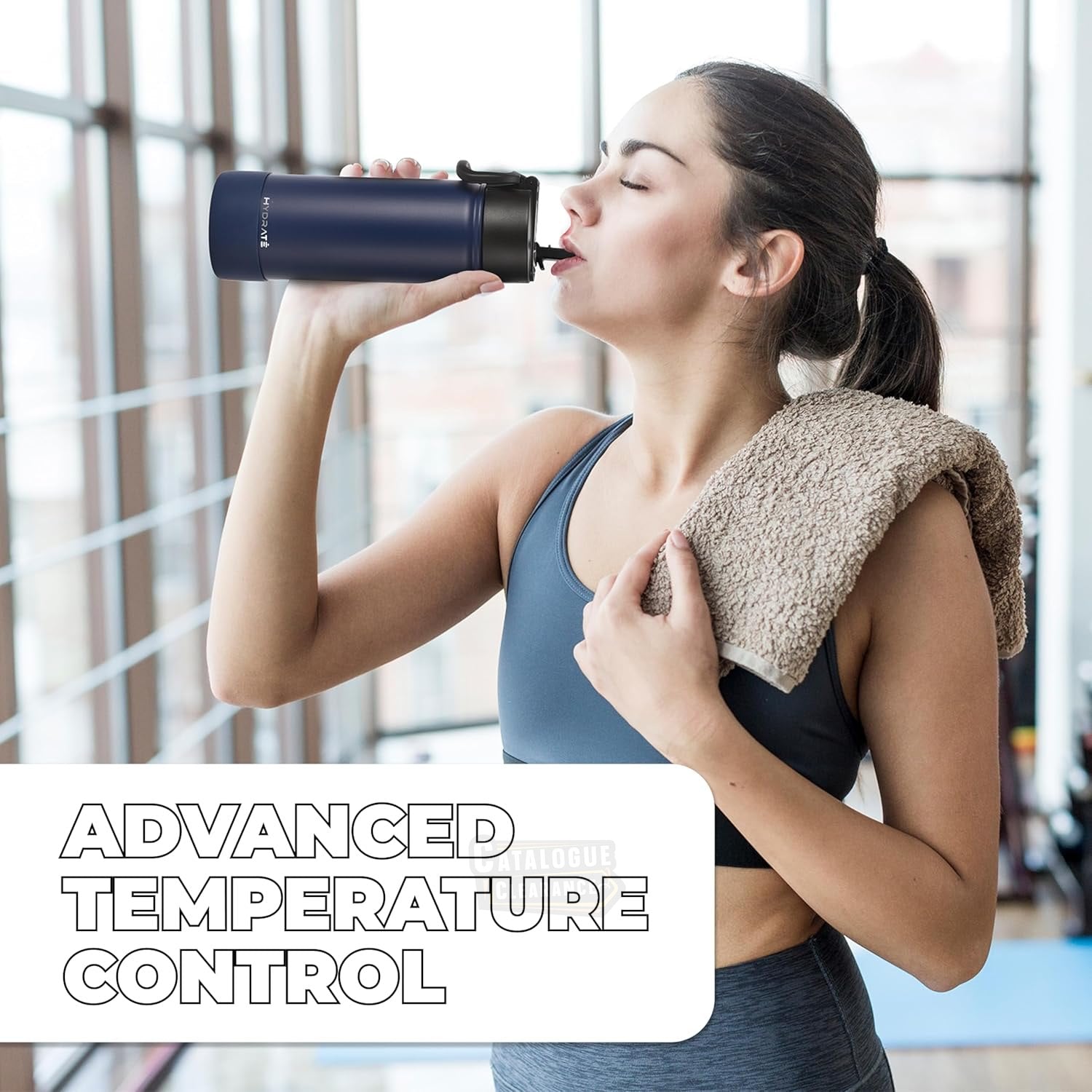 HYDRATE Insulated Stainless Water Bottle with Straw