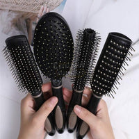 4-Piece Hair Brush Set – Anti-Static Oval, Round, Vent, & Paddle Brushes for Detangling, Shine & Scalp Massage