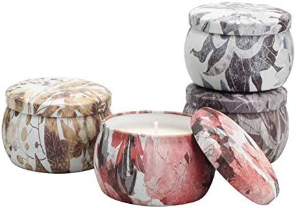 Luxury Floral Scented Candle Gift Set – 4 Tin Candles with Gift Box