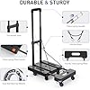 SPACEKEEPER Folding Hand Truck, 227KGS Heavy Duty Platform Truck Utility Cart with 6 Wheels & 2 Elastic Ropes for Luggage, Travel, Auto, Shopping, Moving and Office, Black ,Blue ,Orange