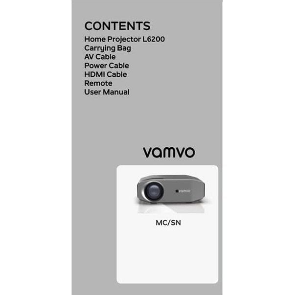 Vamvo Full HD 1080P Video Projector – 350 Lumens, Up to 300" Display, Dolby Audio Support | Compatible with HDMI, USB, AV, Micro SD, VGA | Ideal for Home & Outdoor Theater