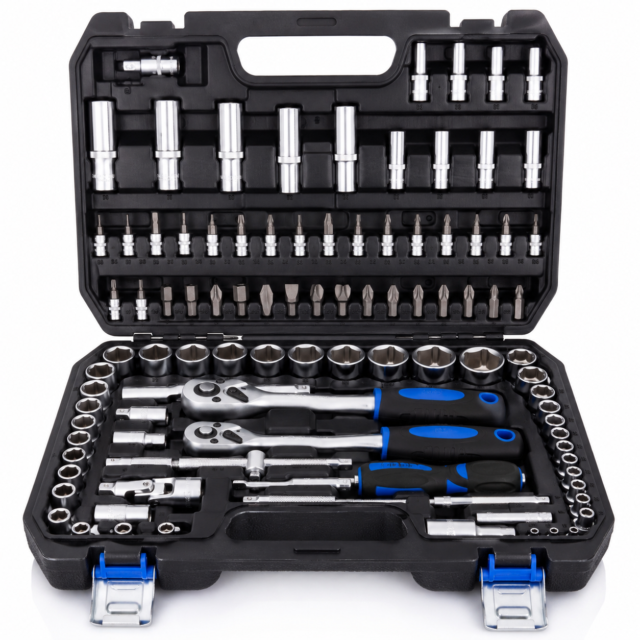 94 Piece Socket & Ratchet Tool Set – 1/4” & 1/2” Drive with Carry Case