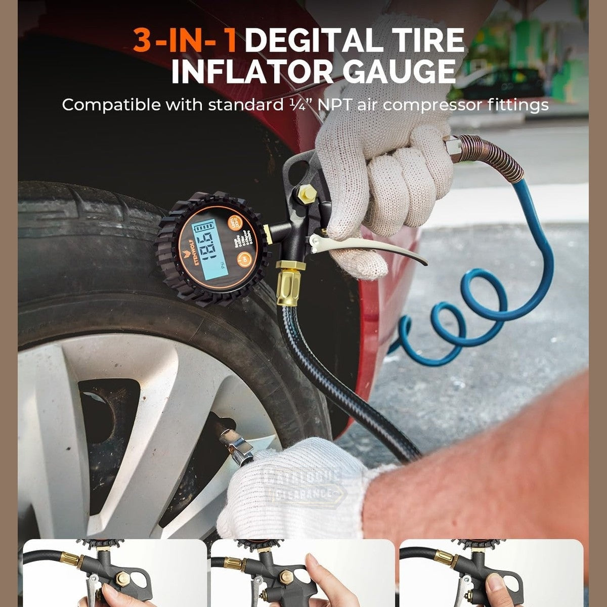 ETENWOLF T500 Tire Pressure Gauge with Inflater