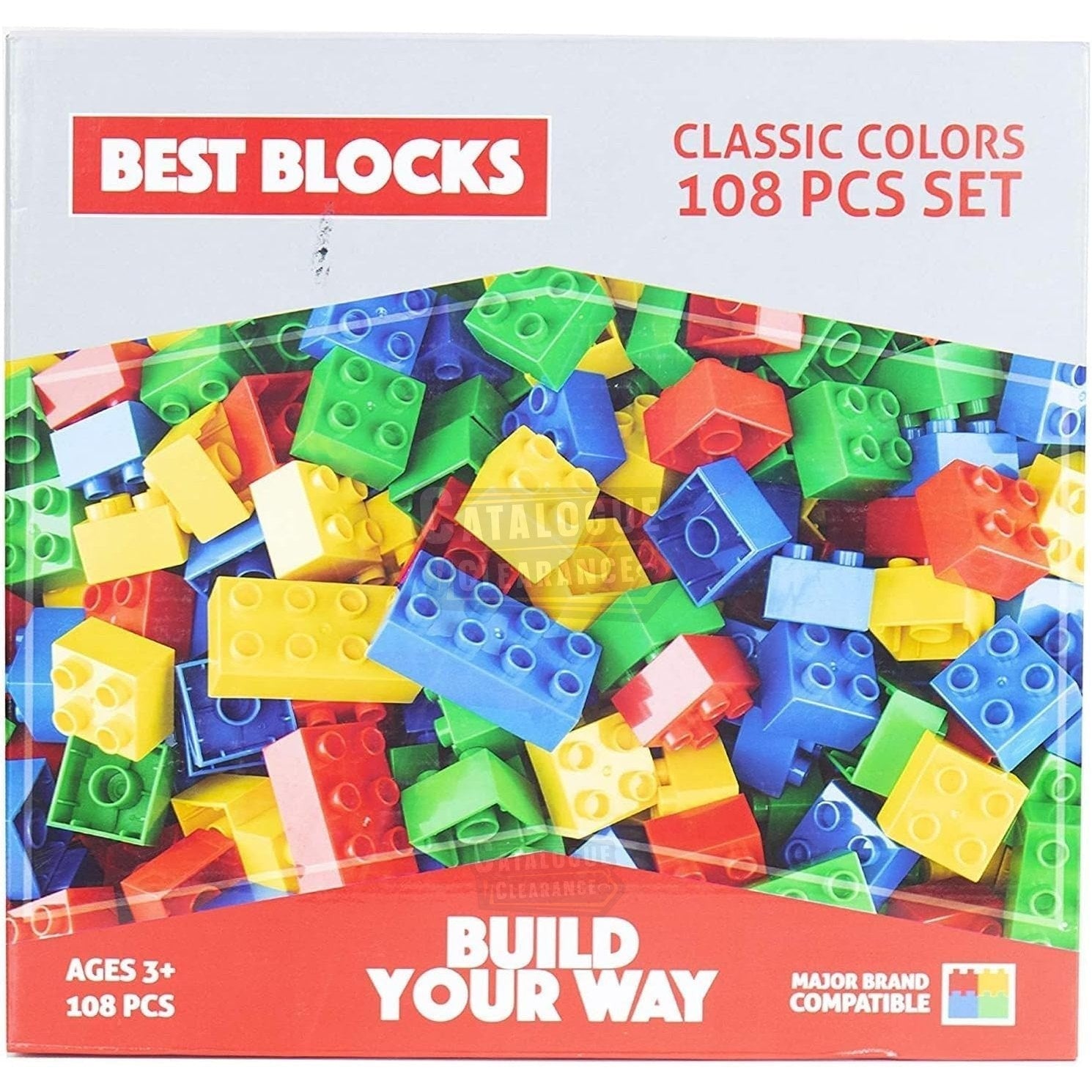 Large Building Block Set, 108 Pieces, Compatible with Major Brands, for Ages 3+
