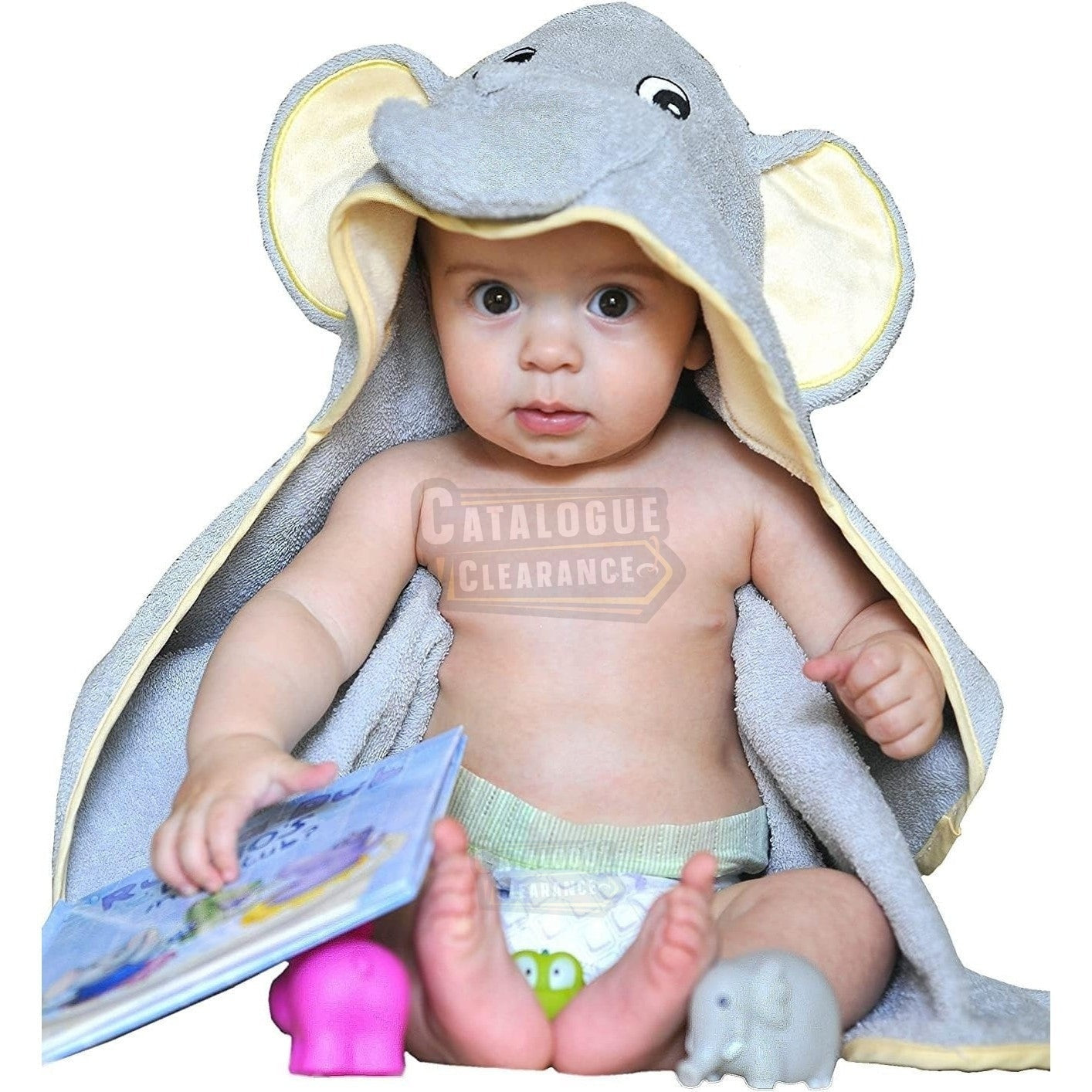 Tickle & Main Rub-a-Dub 5-Piece Bath Set with Elephant Towel & Safari Toys