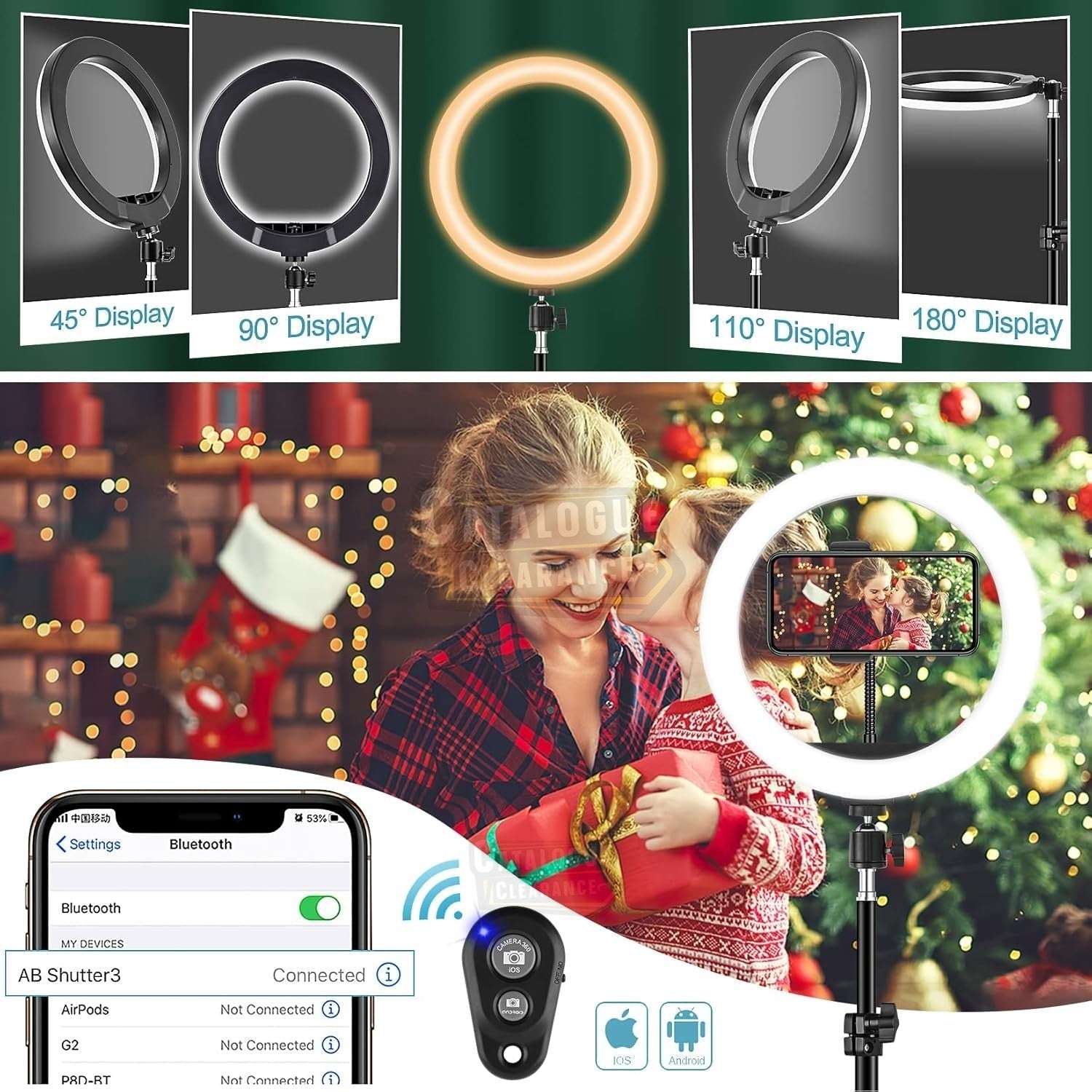 10" Ring Light with Tripod  – Dimmable LED for Streaming & Makeup