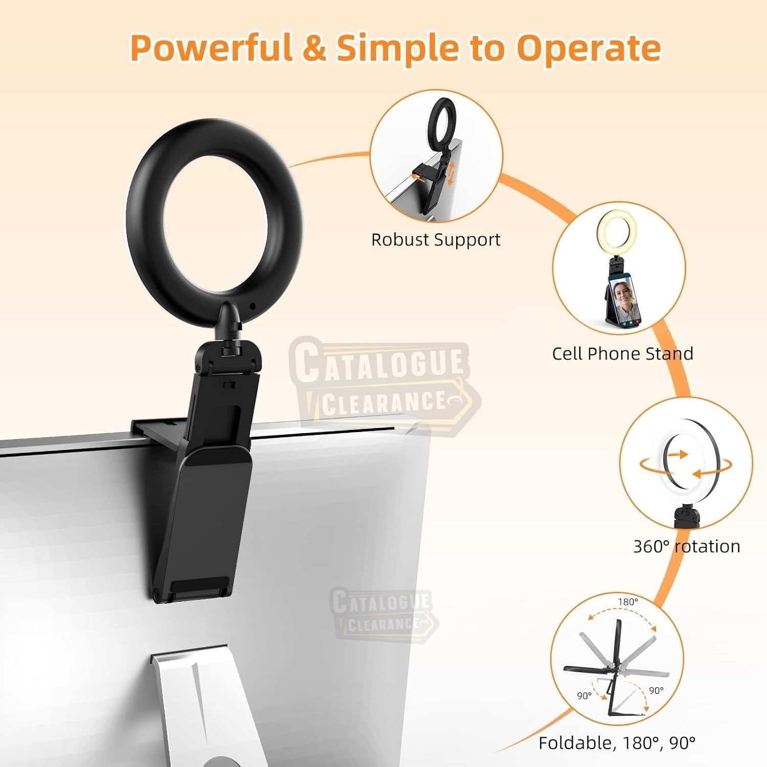 Evershop 5" Selfie Ring Light with Stand & Phone Holder, 2 Pack for Video Calls