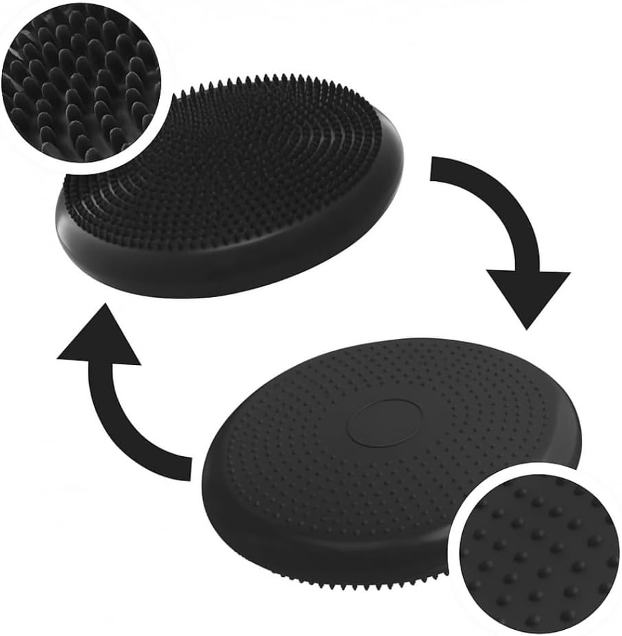 Inflatable Wobble Cushion Balance Disc with Pump – Core Stability Training Air Pad (33cm)