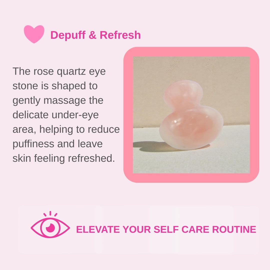 Barbie Rose Quartz Face Roller & Eye Massager Set – Cooling Facial Roller for Face, Neck & Under Eyes