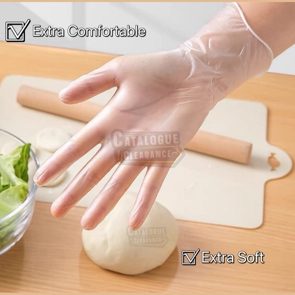 Clear Vinyl Gloves , Powder-Free, Extra Strong for Medical, Restaurant, Home & Kitchen, Cleaning