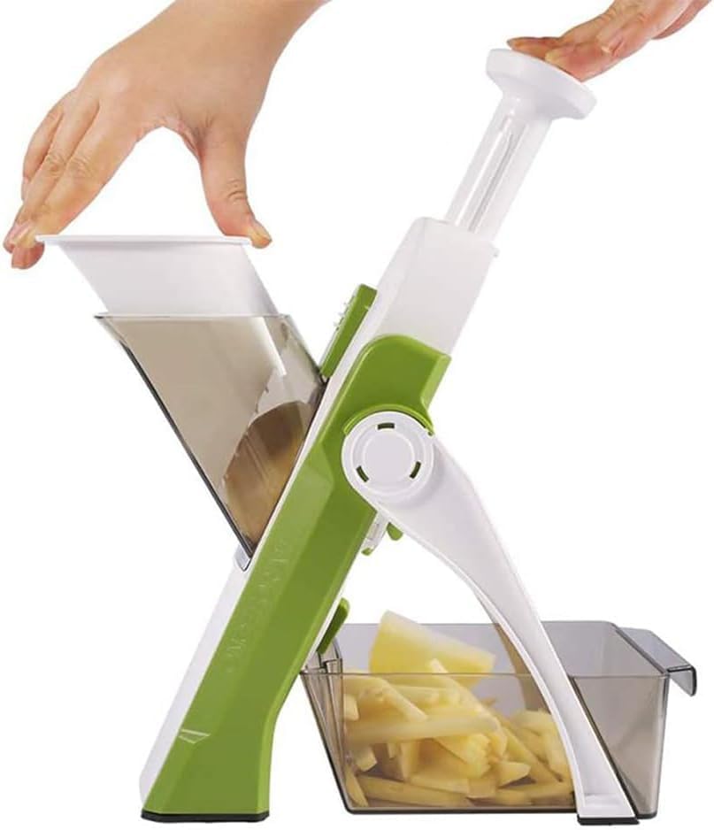 5-in-1 Adjustable Mandoline Vegetable Slicer & Chopper – Safe Kitchen Food Cutter for Potatoes, Carrots, Fruits & Vegetables