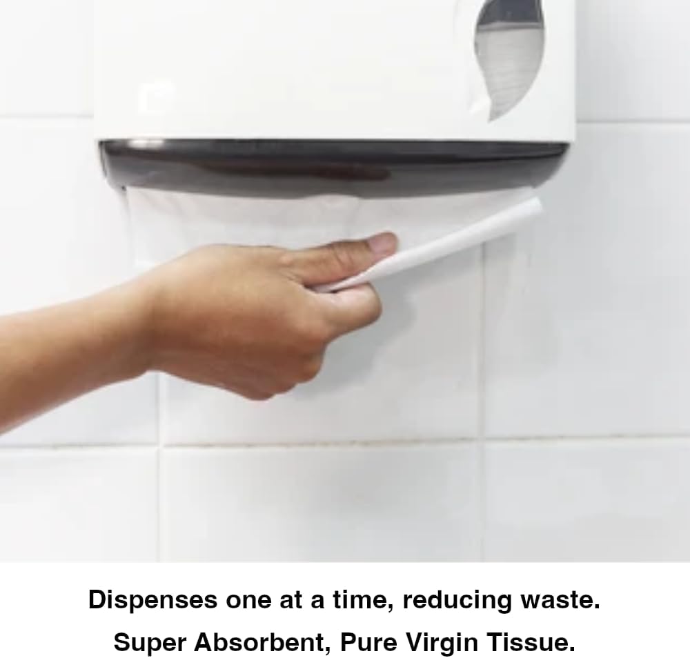 UKR White V-Fold Paper Hand Towels – 1 Ply, 900 Sheets (3 x 300) | 100% Recyclable & Absorbent