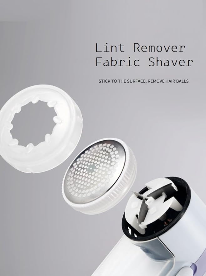 Electric Lint Remover & Fabric Shaver – Portable Clothes Fuzz & Pill Remover with Stainless Steel Blades