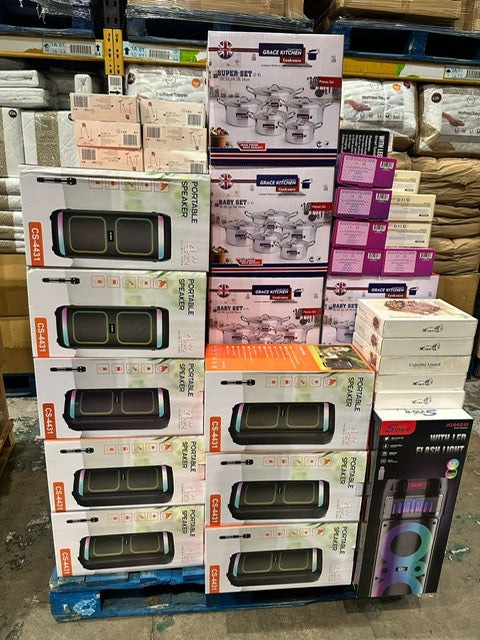 Mixed Bedding & Homeware Pallet – Duvets, Throws, Pillows & More (Bulk Job Lot Deal)