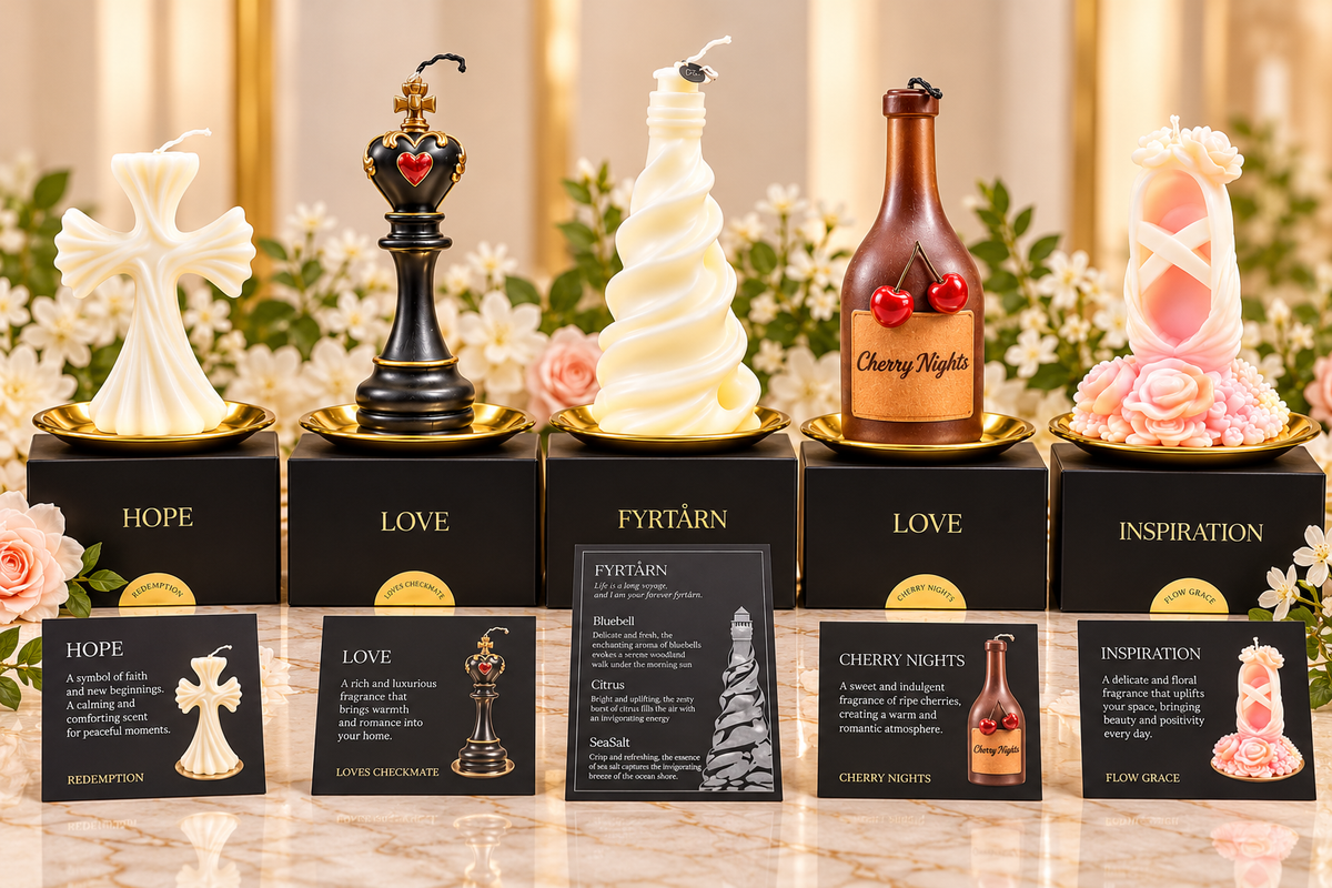 Luxury Sculptural Scented Candles – Gift Boxed Collection | 5 Designs Available