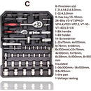 Premium 599 Piece Professional Aluminium Tool Box Set - With Wheels, Telescopic Handle, 4 Levels, Ring Ratchets, Socket Wrenches, Ratchets and Open-End Spanner