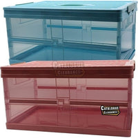 2 Storage Box Combination, Folding Storage Box with lid, Transparent Storage Box