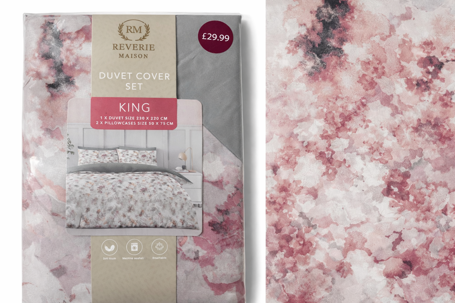 Reverie Maison Duvet Cover Set – Single, Double & King Sizes, Soft Touch Bedding