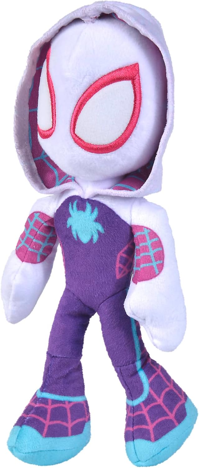 Ghost Spider (Spider-Verse) 25cm Soft Plush Toy – Glow-in-the-Dark Eyes – Kids Character Teddy