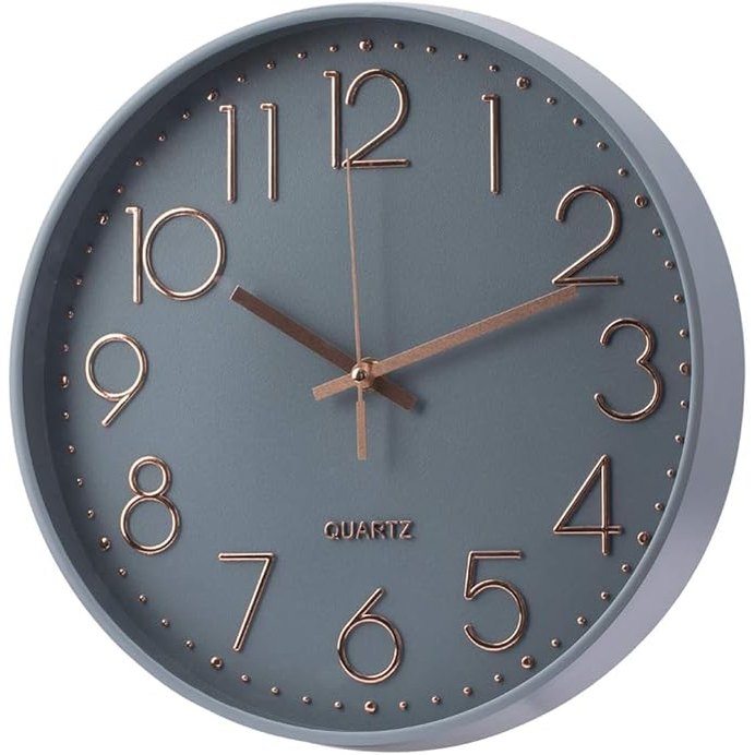 Wall Clock Battery Operated Silent Non-ticking Wall Clock 12 Inch Modern Quartz Design