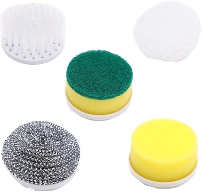 Replacement Brush Heads for Electric Spin Scrubber – 5 Pack Multi-Purpose Cleaning Heads