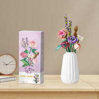 DIY Flower Bouquet Building Block Set – 547-Piece Botanical Collection for Adults