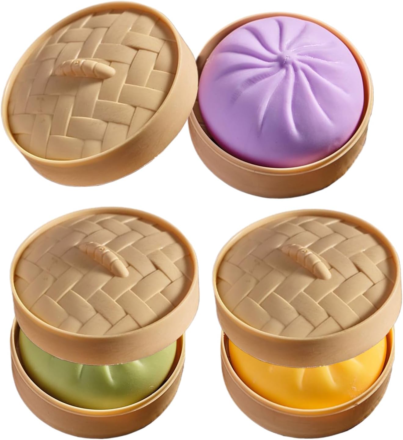 Giant Dumpling Squishy – Soft Squeeze Stress Relief Toy with Steamer Box (Assorted Colours)