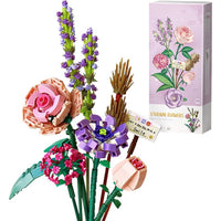DIY Flower Bouquet Building Block Set – 547-Piece Botanical Collection for Adults