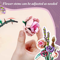 DIY Flower Bouquet Building Block Set – 547-Piece Botanical Collection for Adults