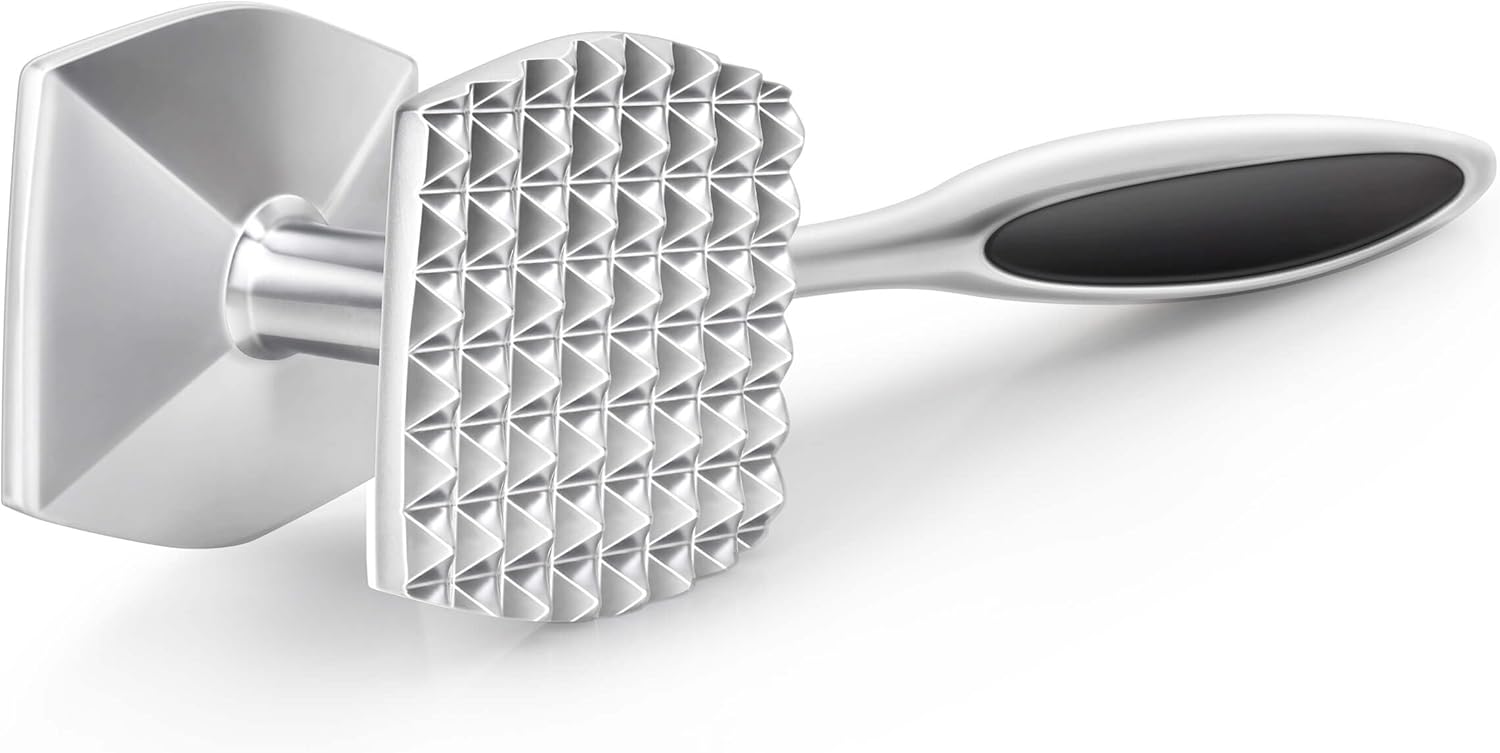 Double-Sided Meat Tenderizer Hammer – Heavy-Duty Zinc Alloy Mallet for Steak, Beef & Poultry