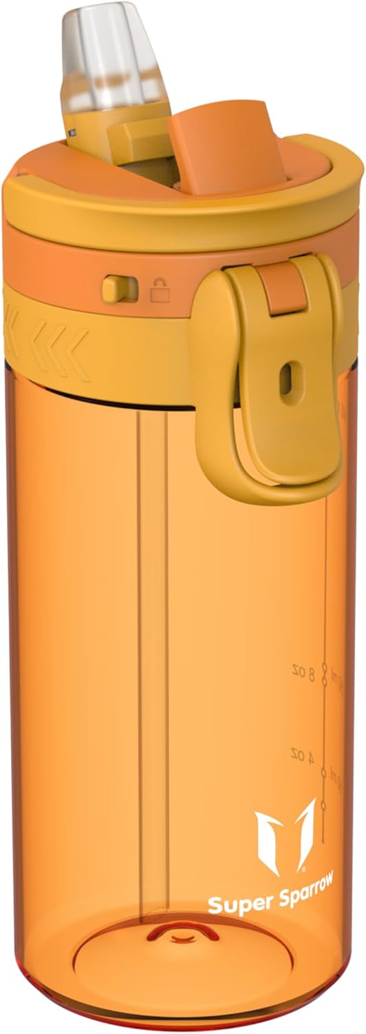 Super Sparrow 500ml Water Bottle – One-Touch TouchFlow Sports Bottle with Straw, BPA-Free Tritan, Leakproof