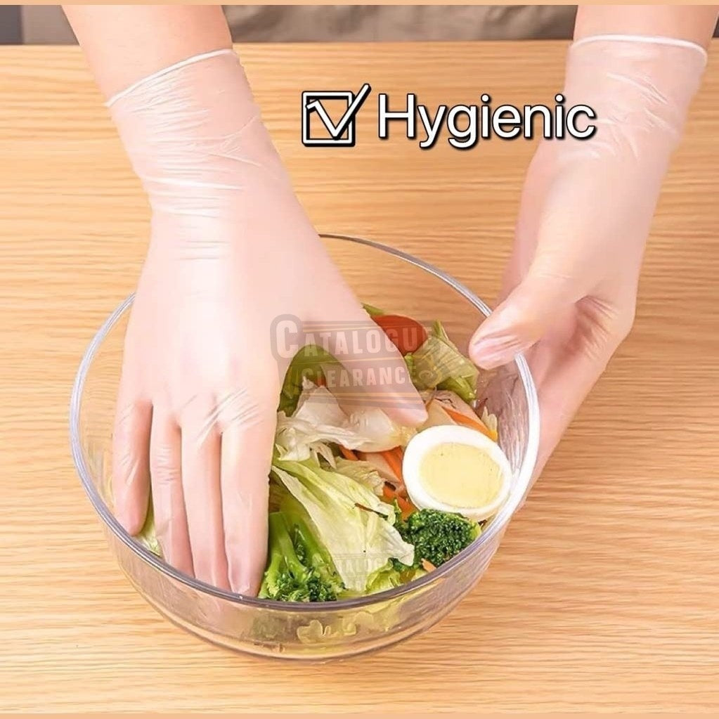 Clear Vinyl Gloves , Powder-Free, Extra Strong for Medical, Restaurant, Home & Kitchen, Cleaning