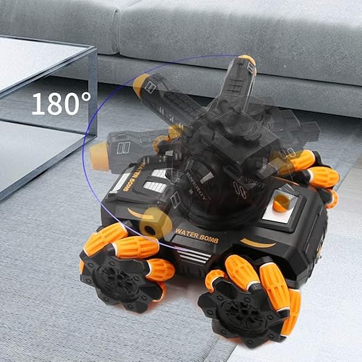 2.4G RC Battle Tank Stunt Car – Remote Control, 360° Rotation, Side Drift, Water Bomb Shooting & Music