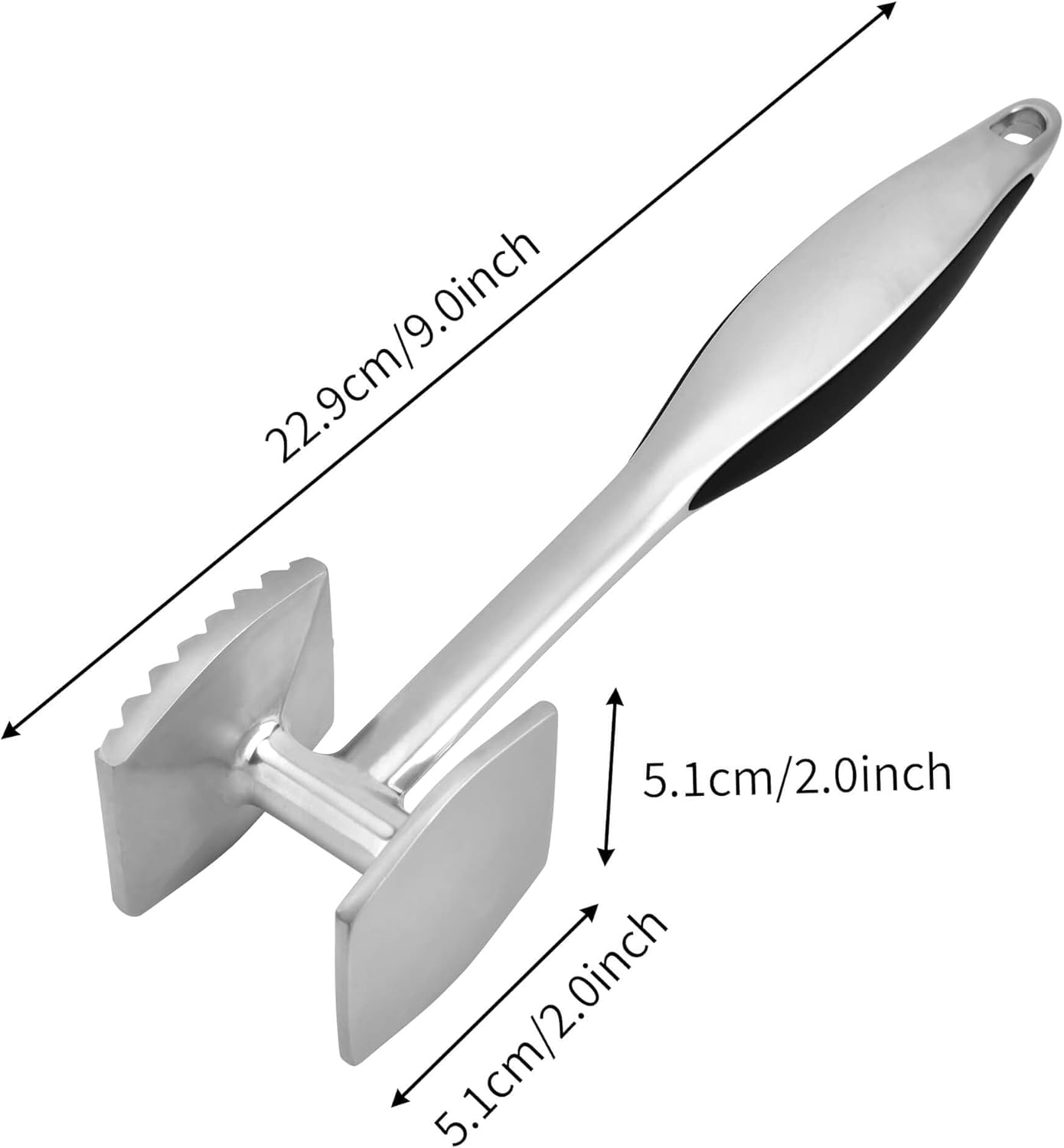 Double-Sided Meat Tenderizer Hammer – Heavy-Duty Zinc Alloy Mallet for Steak, Beef & Poultry