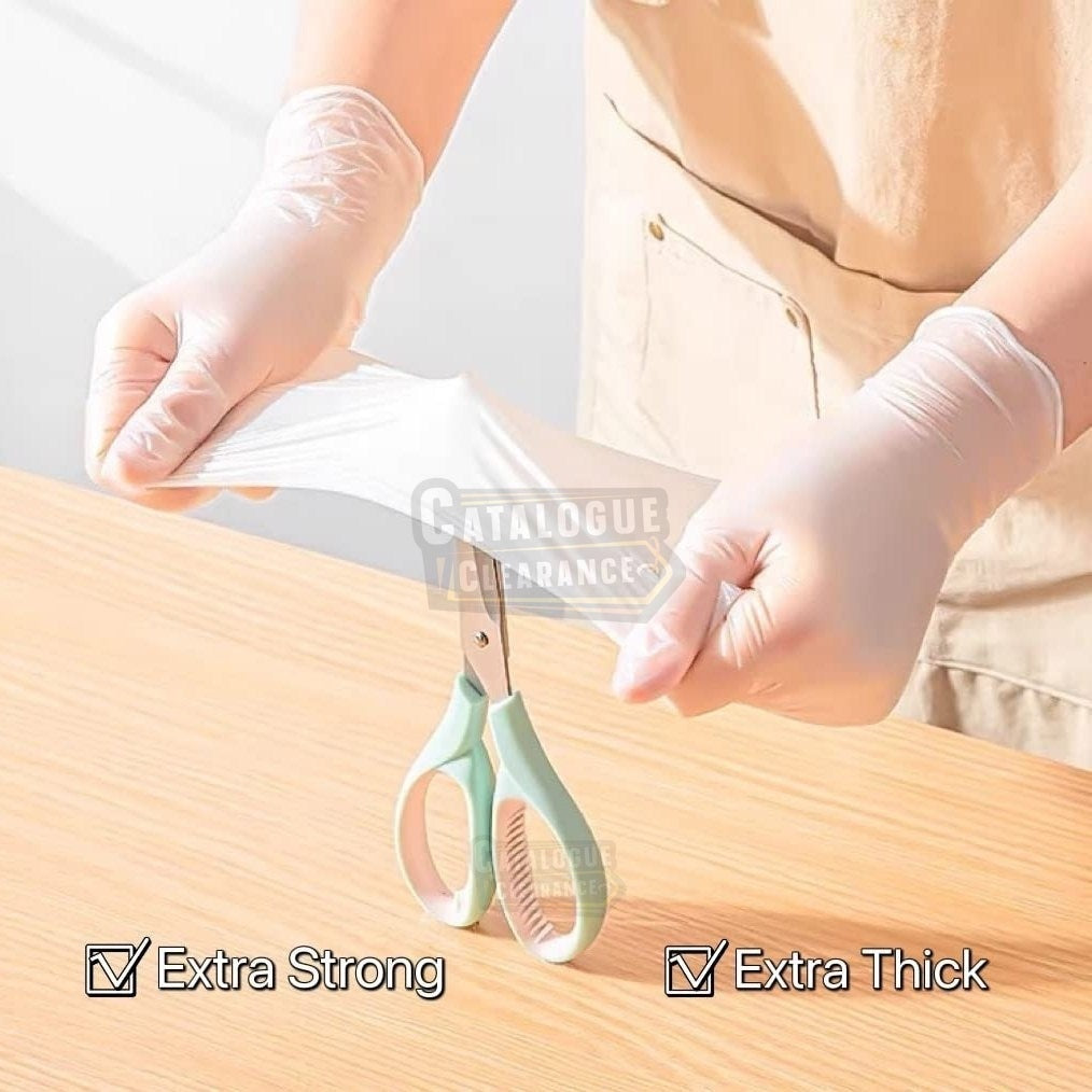 Clear Vinyl Gloves , Powder-Free, Extra Strong for Medical, Restaurant, Home & Kitchen, Cleaning