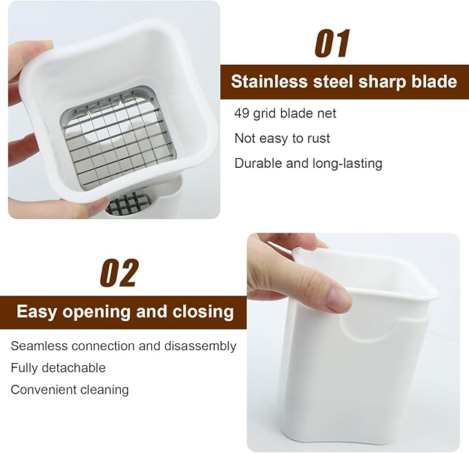 Manual French Fries Cutter & Vegetable Chopper – Stainless Steel Blade Potato Chip Cutter