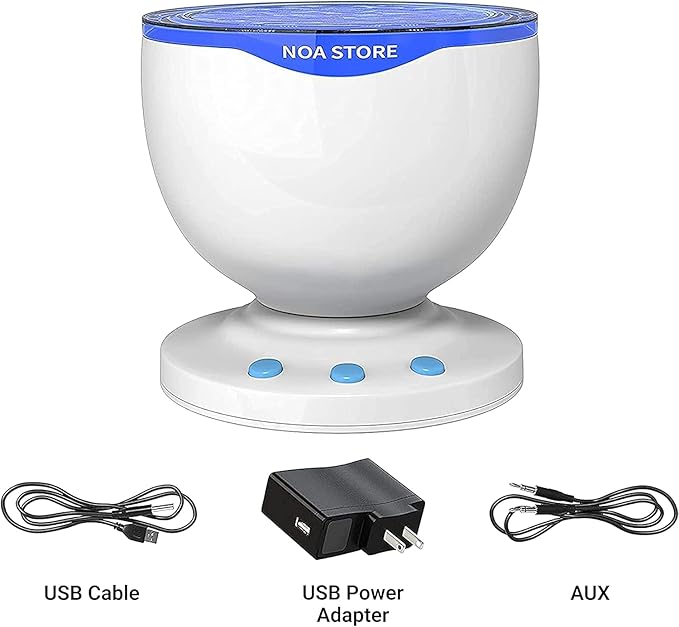 Ocean Wave LED Projector Light with Music – Calming Sensory Night Light for Autism & Relaxation